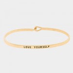 Love Yourself Simple Dainty Gold Tone Bracelet